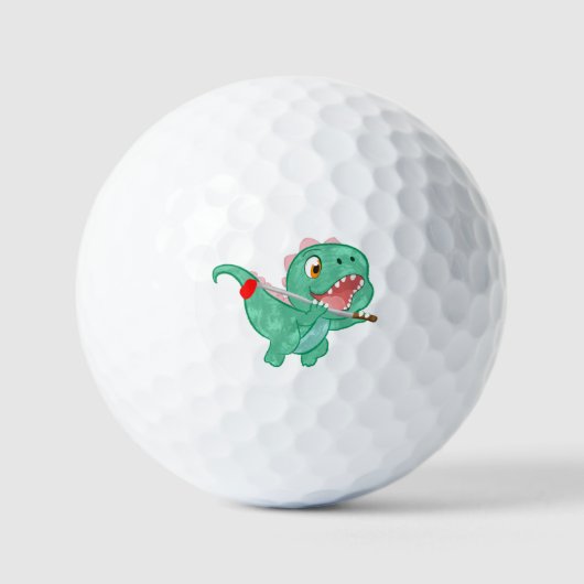 Balles De Golf Adorable Dinosaure Flying Avec Golf Club (Recto)