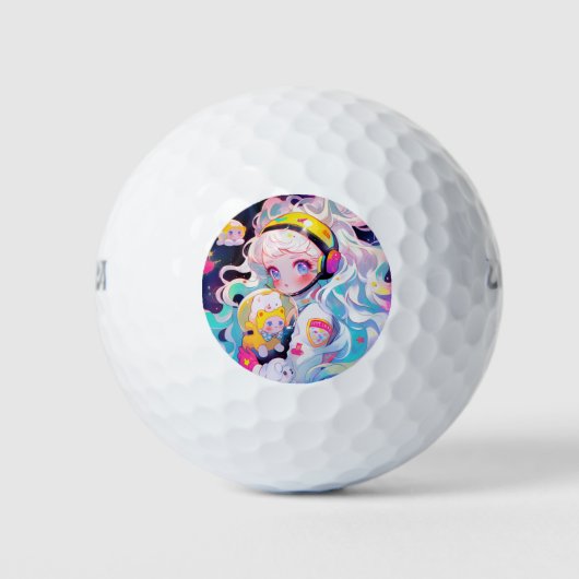 Balles De Golf Adorable Kawaii Anime Girl in Space (Devant)