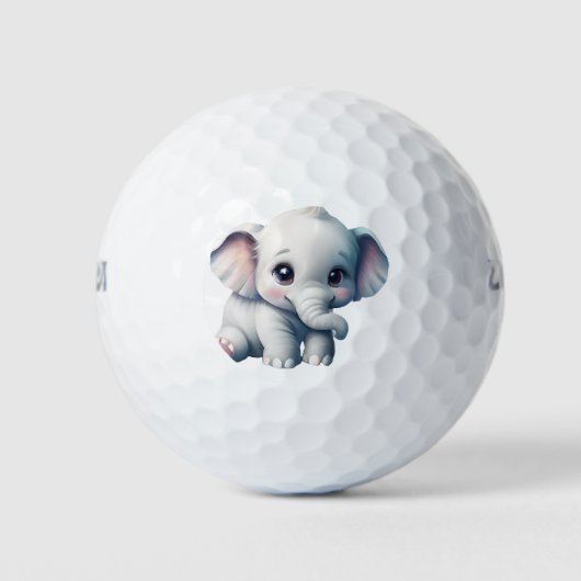 Balles De Golf adorable Kawaii Baby Elephant (Devant)