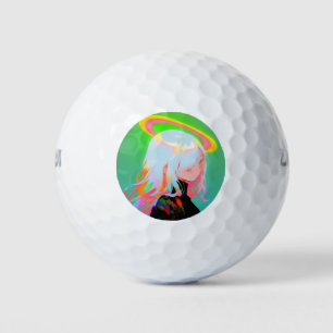Balles De Golf Adorable Neon Lumineux Halo Anime Girl