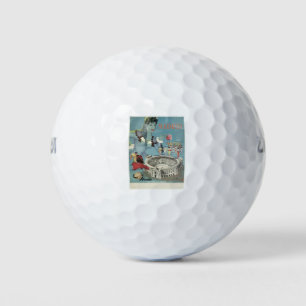 Balles De Golf Affiche Vintage voyage Madrid Espagne