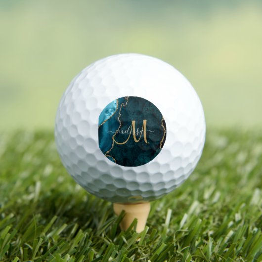 Balles De Golf Agate de Parties scintillant en or violet chic, mo (T-shirt Insitu)