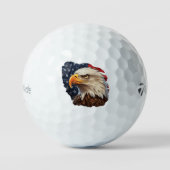 Balles De Golf Aigle à drapeau américain (Recto)