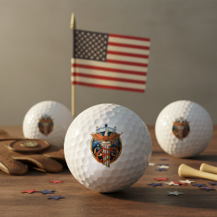 Balles De Golf Aigle américain USA 250 Motif Art nouveau ID1304
