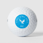 Balles De Golf Aigle Monogrammé Moderne Citation Bleu Foncé (Devant)