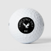 Balles De Golf Aigle Monogrammé Moderne Citation Noir et Blanc (Devant)