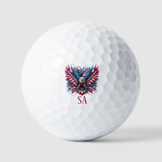 Balles De Golf Aigle rouge blanc et bleu américain (Recto)