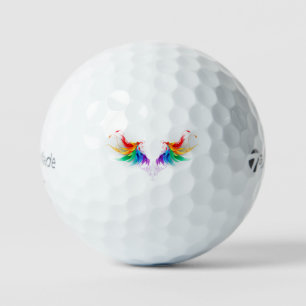 Balles De Golf Ailes fluffy arc-en-ciel