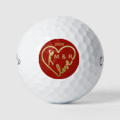 Balles De Golf Aimer Golfer Monogramme Année (Devant)