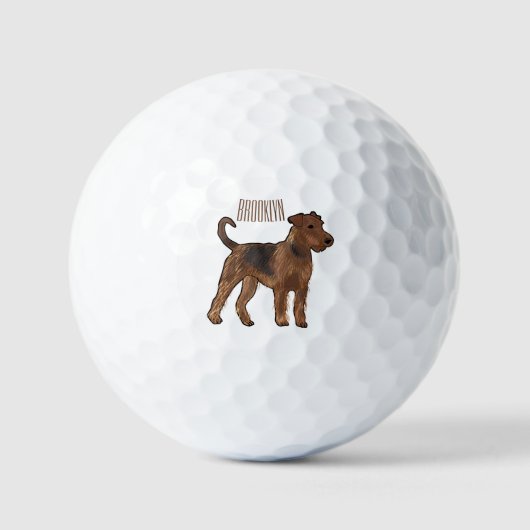 Balles De Golf Airedale terrier dog cartoon (Recto)