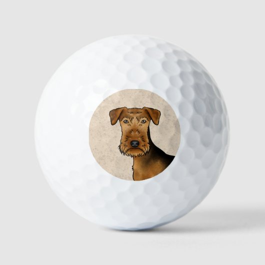 Balles De Golf Airedale Terrier mignon Cartoon Chien Gros plan (Recto)