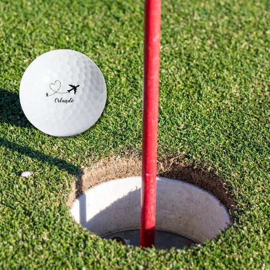 Balles De Golf  Airplane & Heart Contrail Travel Vacation Custom
