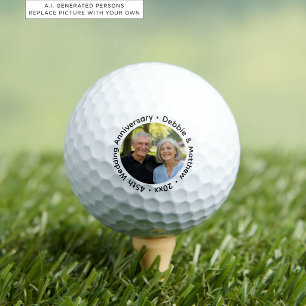 Balles De Golf Ajoutez votre propre photo de couple 45e anniversa