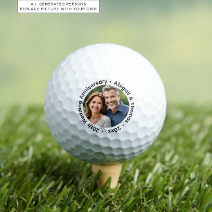 Balles De Golf Ajoutez votre propre photo de couple pour le 20e a