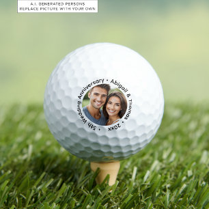 Balles De Golf Ajoutez votre propre photo de couple pour le 5ème