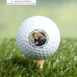 Balles De Golf Ajoutez votre propre photo de couple pour vos 10 a