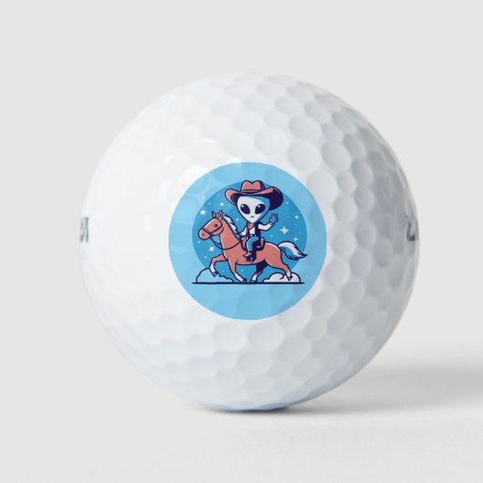 BALLES DE GOLF ALIEN COWBOY FUNNY GOLF BALL (Devant)