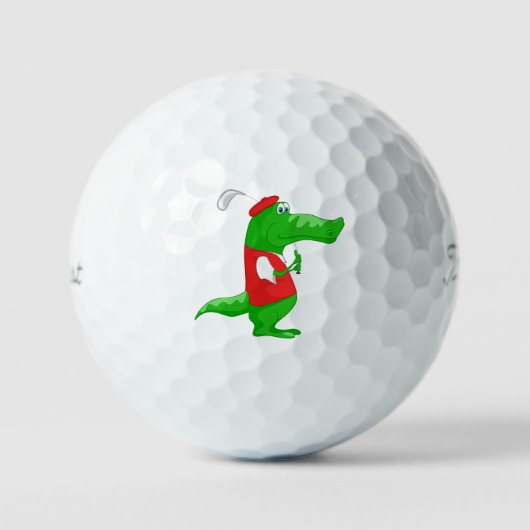 Balles De Golf Alligator golfer fun mignon et preppy (Recto)