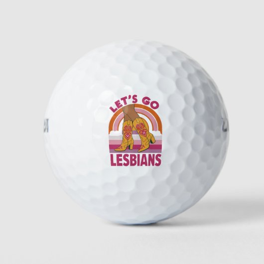 Balles De Golf Allons faire les lesbiennes LGBTQ Pride Mois Cowgi (Devant)