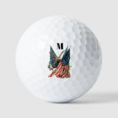 Balles De Golf America flag and eagle patriotic custom monogram  (Recto)
