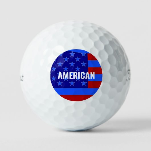 Balles De Golf American red white bleu patriotique fun (Recto)