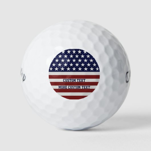 Balles De Golf American USA Flag Patriotic July 4th Custom (Devant)
