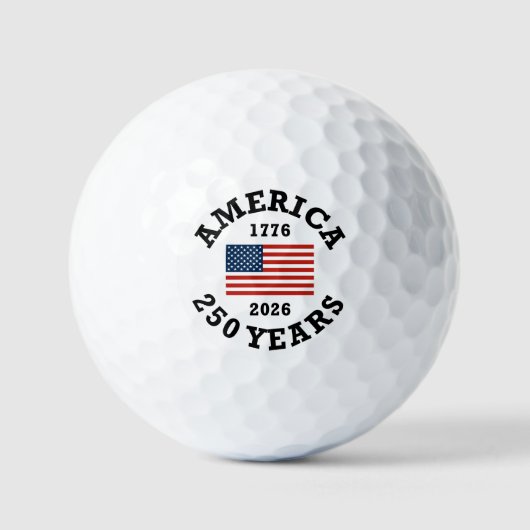Balles De Golf Amérique 250 avec drapeau (Recto)