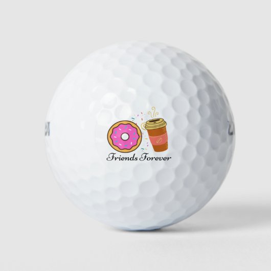 Balles De Golf ami café donut pour toujours (Devant)