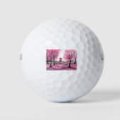Balles De Golf Amour de couple de mariage rustique arbre de fleur (Devant)