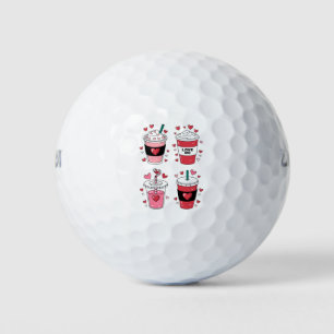 Balles De Golf Amoureux du café Latte de la Saint-Valentin