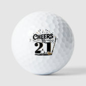 Balles De Golf Amusant 21e Anniversaire (Recto)
