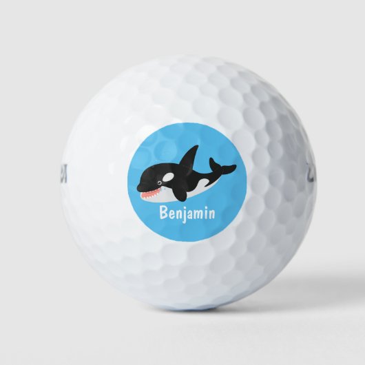 Balles De Golf Amusante baleine orque mignonne dessin animé (Devant)