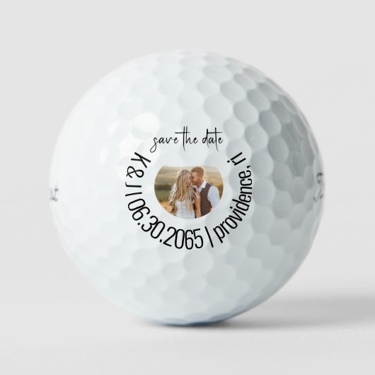 Balles De Golf Amusants Golf Photo Wedding Save the Date II (Recto)
