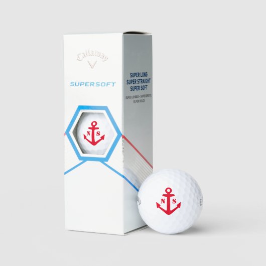 Balles De Golf Ancrage nautique rouge monogramme personnalisé sup (Conditionnement)