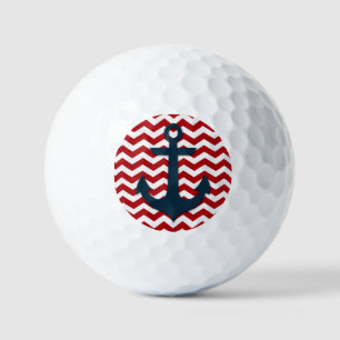 Balles De Golf Ancre de bateau Rouge Blanc Bleu Ballons de golf n