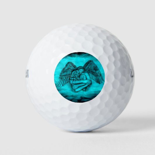 Balles De Golf Angel Eros en amour, design noir et vert (Devant)
