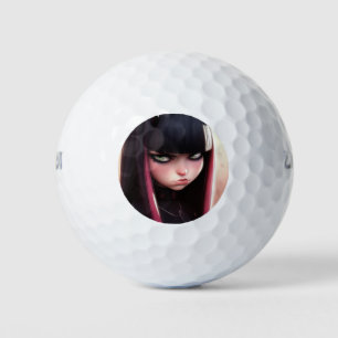 Balles De Golf Angry Punk Rocker Girl