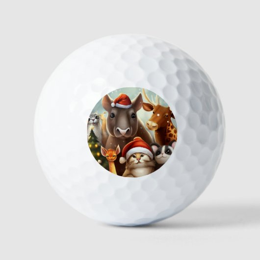 Balles De Golf Animaux de Noël (6) (Recto)