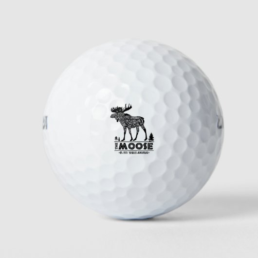 Balles De Golf Animaux d'esprit : L'orignal | (Devant)