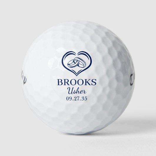 Balles De Golf Anneaux de Mariage Usher (Devant)