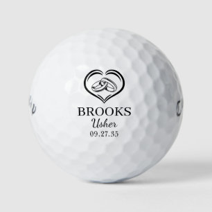 Balles De Golf Anneaux de Mariage Usher