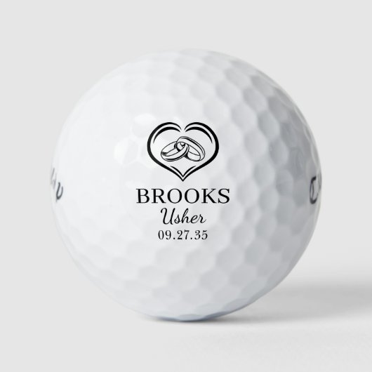 Balles De Golf Anneaux de Mariage Usher (Devant)