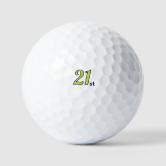 Balles De Golf anniversaire 21 ans nom en lettres grasses jaune b
