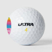Balles De Golf Anniversaire amusant coloré arc-en-ciel (Logo)
