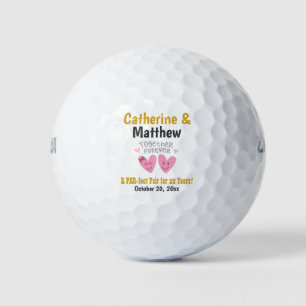 Balles De Golf Anniversaire Ensemble Pour Toujours Cartoon Coeurs