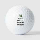 Balles De Golf Anniversaire Golfer Funny 60e heureux papa Par (Recto)
