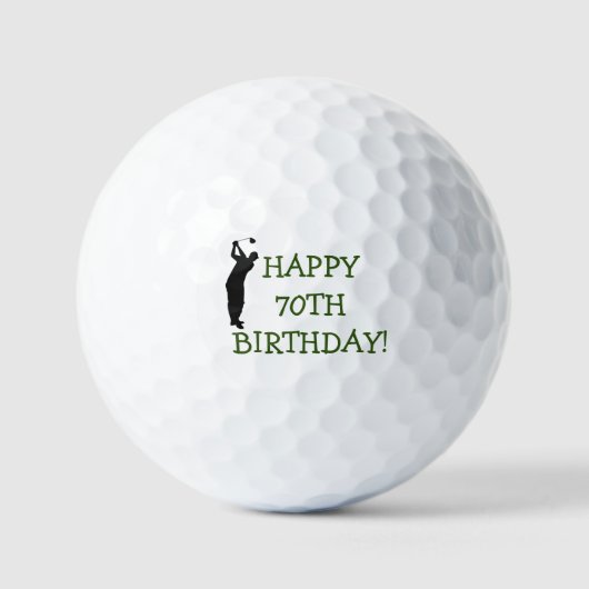 Balles De Golf Anniversaire Golfer Funny 70ème heureux Papa Golf  (Recto)