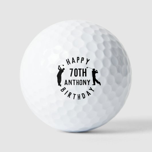 Balles De Golf Anniversaire Golfer Funny 70ème heureux Papa Golf  (Recto)