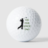 Balles De Golf Anniversaire Golfer Funny 80e heureux papa Par (Recto)