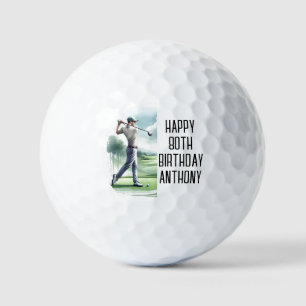 Balles De Golf Anniversaire Golfer Funny 80ème heureux Papa Golf 